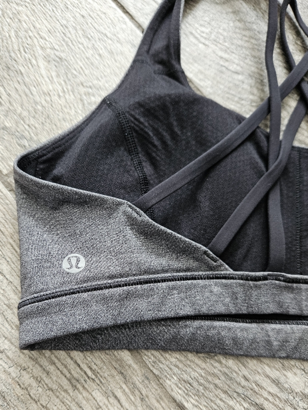 Lululemon Feel To Be Free Serene Bra Gray And Black Size 10 - Picture 5 of 9